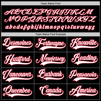 Custom Black White-Red Hockey Jersey - Sky-Custom