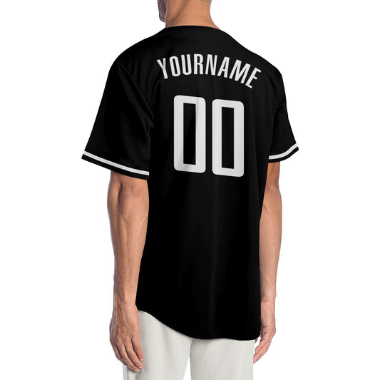 Custom Black White-Red Authentic Baseball Jersey - Sky-Custom