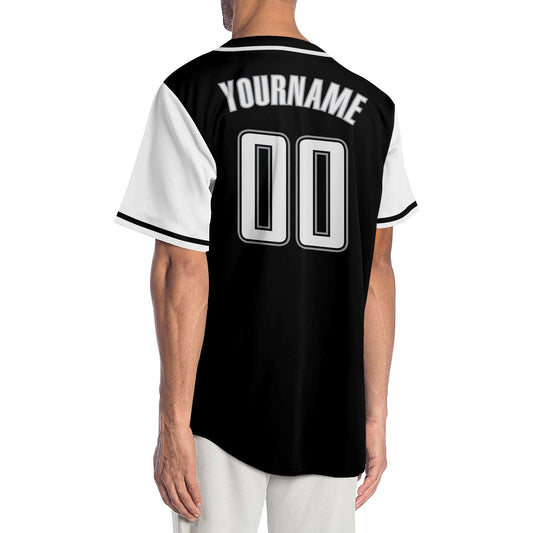 Custom Black White-Gray Authentic Two Tone Baseball Jersey - Sky-Custom