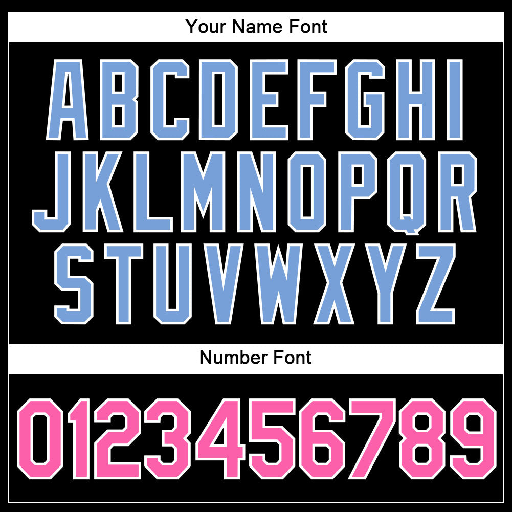 Custom Black Pink-Light Blue Authentic Baseball Jersey - Sky-Custom
