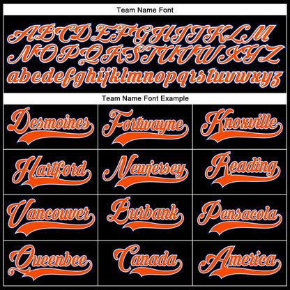 Custom Black Royal-Orange Authentic Baseball Jersey - Sky-Custom