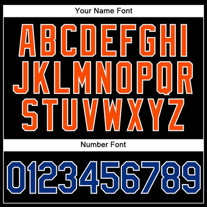 Custom Black Royal-Orange Authentic Baseball Jersey - Sky-Custom