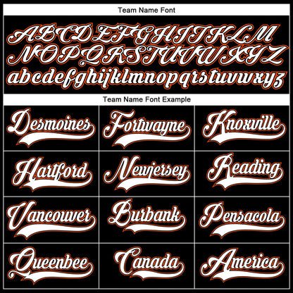 Custom Black White-Orange Authentic Baseball Jersey - Sky-Custom