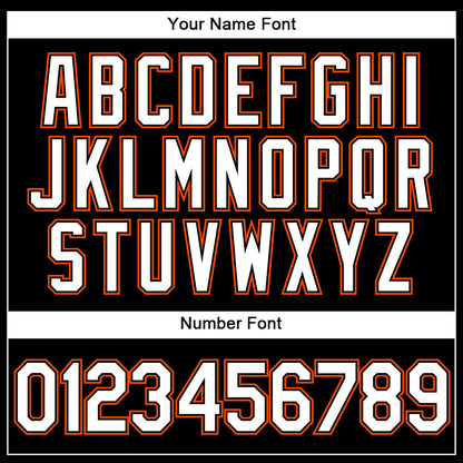 Custom Black White-Orange Authentic Baseball Jersey - Sky-Custom