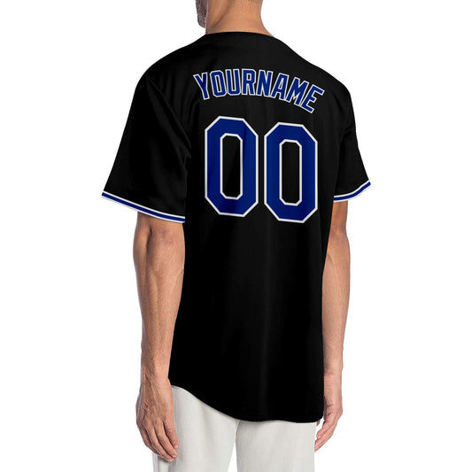 Custom Black Royal-White Authentic Baseball Jersey - Sky-Custom