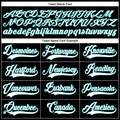 Custom Black Teal Pinstripe White-Teal Authentic Baseball Jersey - Sky-Custom
