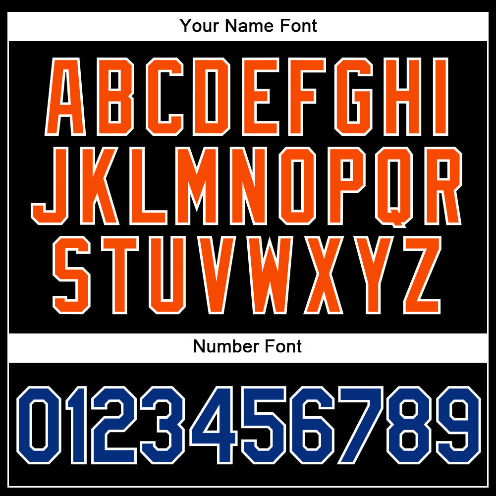 Custom Black Royal-Orange Authentic Baseball Jersey - Sky-Custom