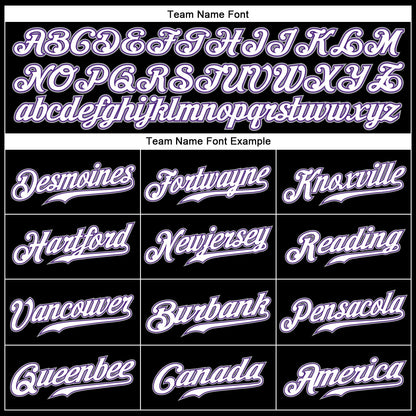 Custom Black White-Purple Authentic Baseball Jersey - Sky-Custom