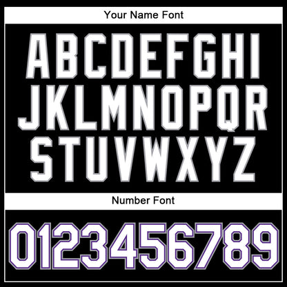 Custom Black White-Purple Authentic Baseball Jersey - Sky-Custom