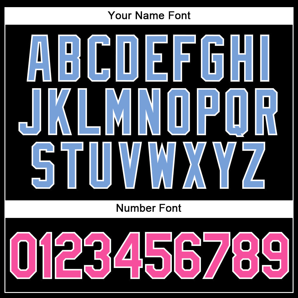 Custom Black Pink-Light Blue Authentic Baseball Jersey - Sky-Custom