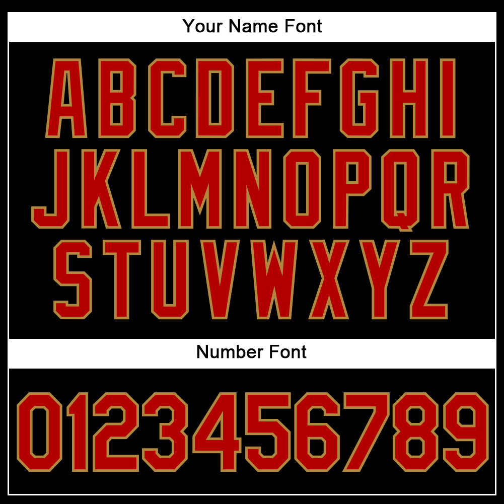 Custom Black Red-Old Gold Authentic Baseball Jersey - Sky-Custom