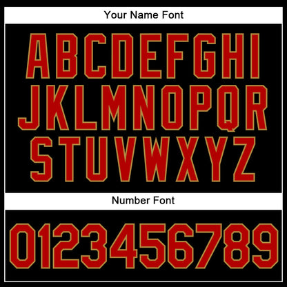 Custom Black Red-Old Gold Authentic Baseball Jersey - Sky-Custom