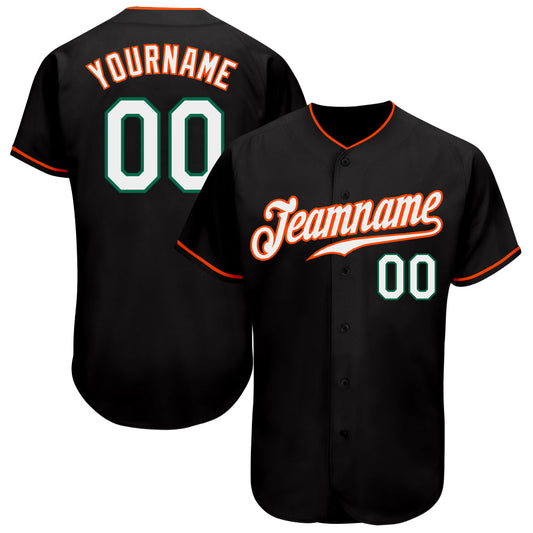 Custom Black White-Orange Authentic Baseball Jersey - Sky-Custom
