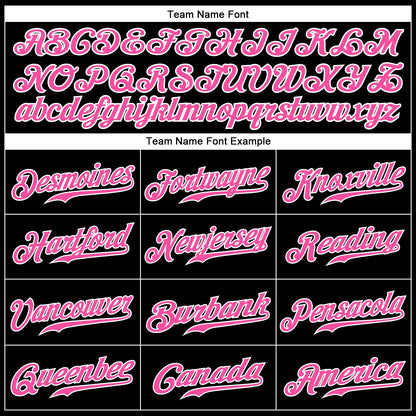 Custom Black Pink-White Authentic Baseball Jersey - Sky-Custom
