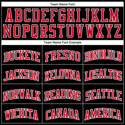 Custom Black Gold-Red Authentic Throwback Basketball Jersey - Sky-Custom