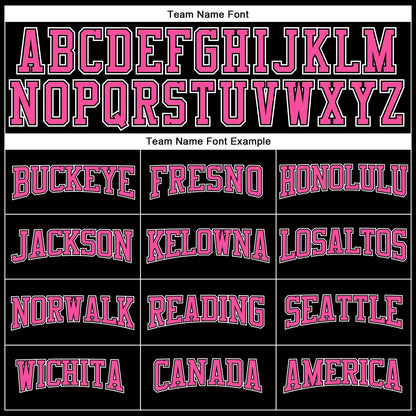 Custom Black Pink-White Authentic Throwback Basketball Jersey - Sky-Custom