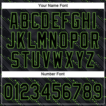 Custom Black Black-Neon Green 3D Pattern Design Authentic Baseball Jersey - Sky-Custom