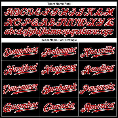 Custom Black Red-White 3D Pattern Design Multicolor Authentic Baseball Jersey - Sky-Custom