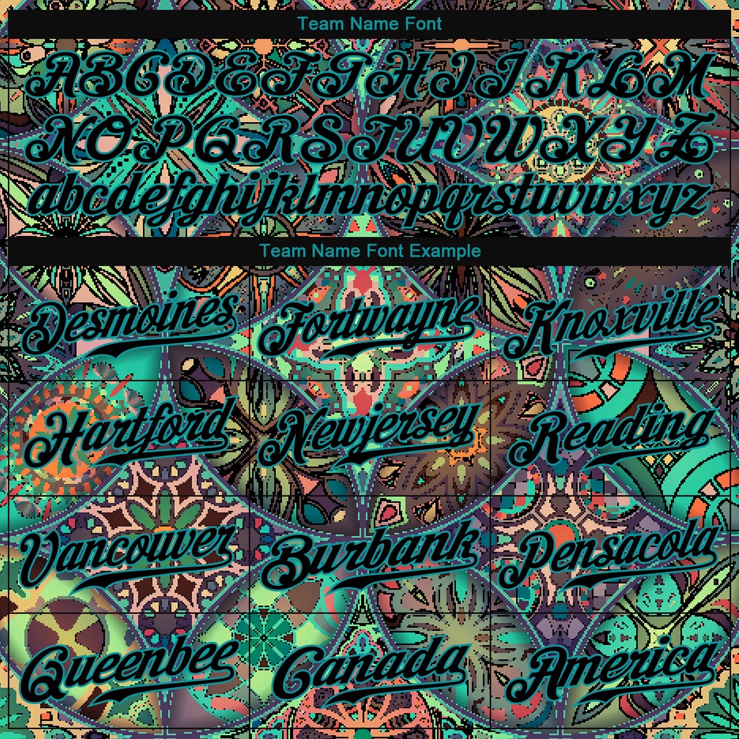 Custom Black Black-Teal 3D Pattern Design Mandalas Authentic Baseball Jersey - Sky-Custom