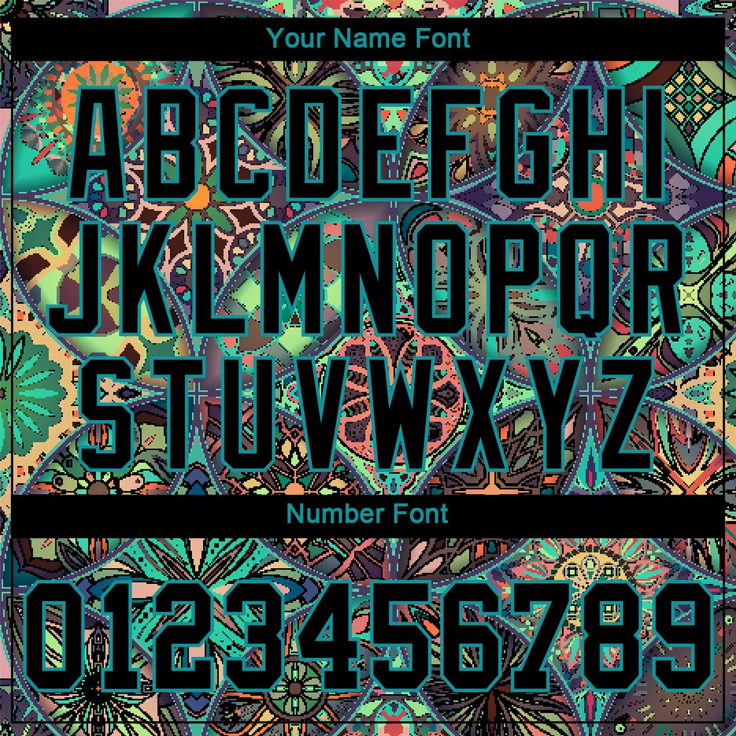 Custom Black Black-Teal 3D Pattern Design Mandalas Authentic Baseball Jersey - Sky-Custom