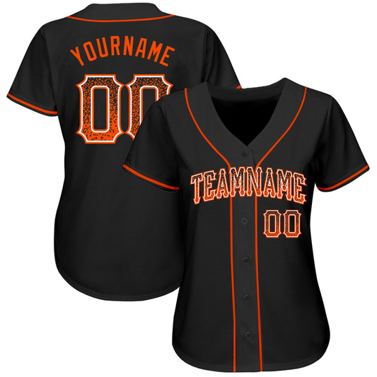 Custom Black Orange-White Authentic Drift Fashion Baseball Jersey - Sky-Custom