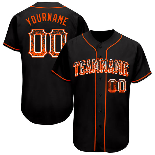 Custom Black Orange-White Authentic Drift Fashion Baseball Jersey - Sky-Custom
