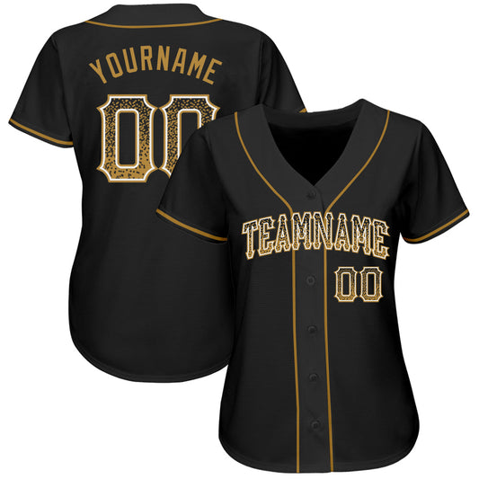 Custom Black Old Gold-White Authentic Drift Fashion Baseball Jersey - Sky-Custom