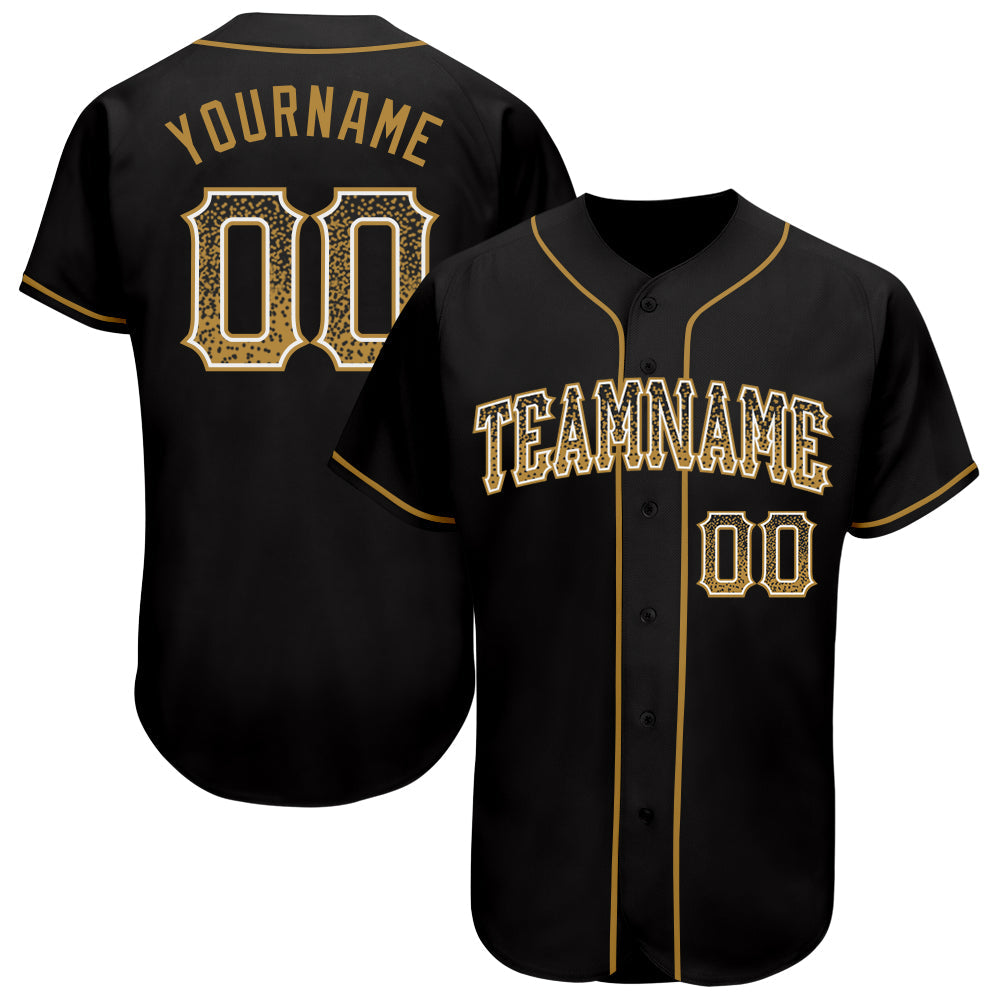 Custom Black Old Gold-White Authentic Drift Fashion Baseball Jersey - Sky-Custom