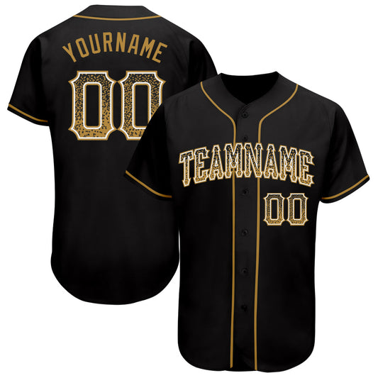 Custom Black Old Gold-White Authentic Drift Fashion Baseball Jersey - Sky-Custom