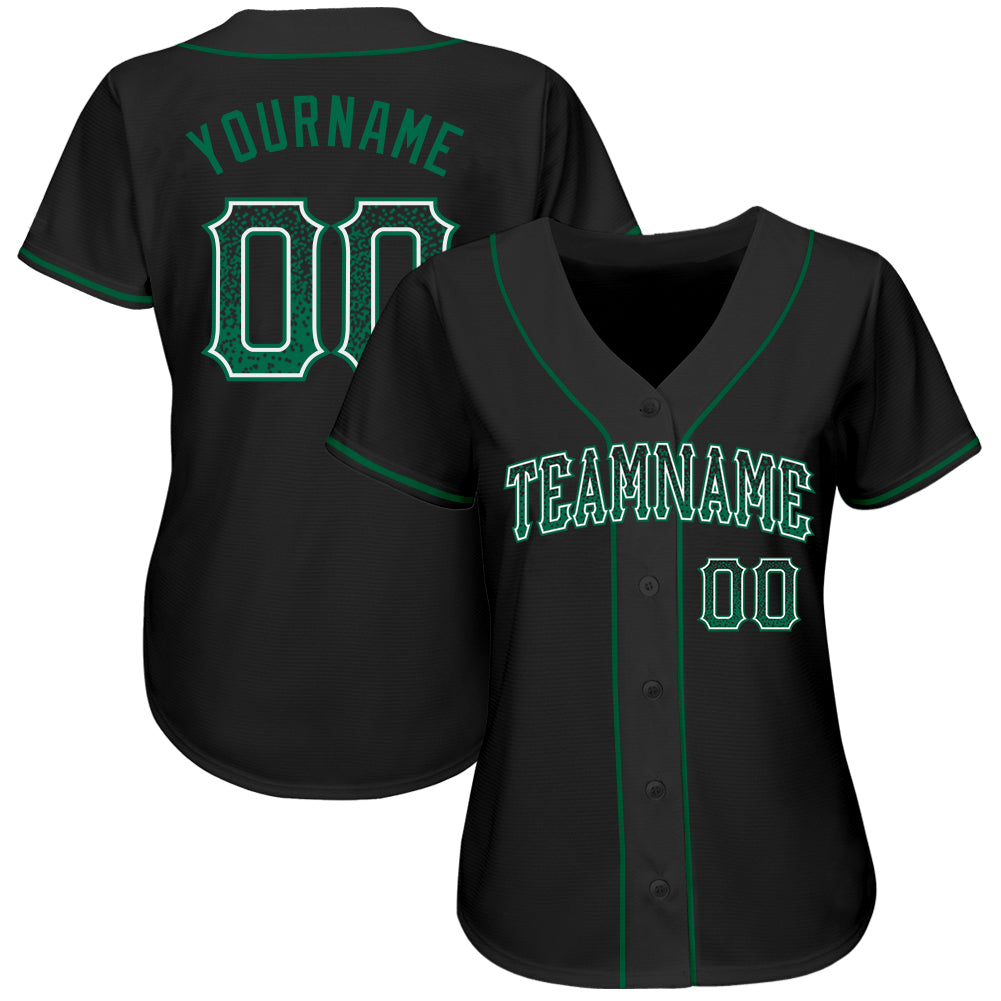Custom Black Kelly Green-White Authentic Drift Fashion Baseball Jersey - Sky-Custom