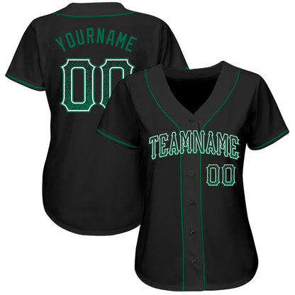 Custom Black Kelly Green-White Authentic Drift Fashion Baseball Jersey - Sky-Custom