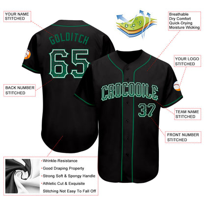 Custom Black Kelly Green-White Authentic Drift Fashion Baseball Jersey - Sky-Custom