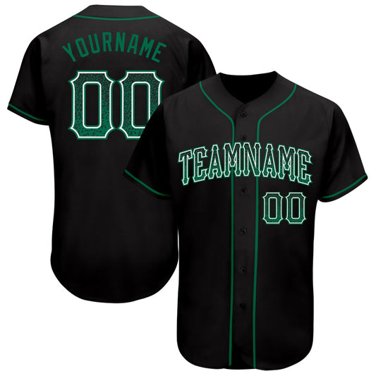 Custom Black Kelly Green-White Authentic Drift Fashion Baseball Jersey - Sky-Custom