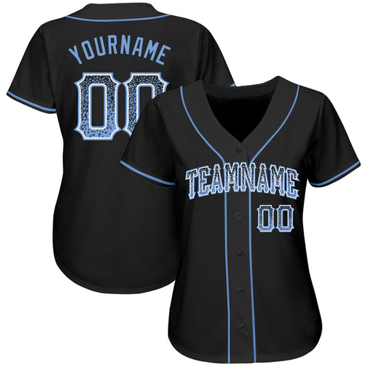 Custom Black Light Blue-White Authentic Drift Fashion Baseball Jersey - Sky-Custom
