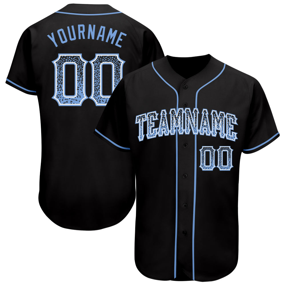 Custom Black Light Blue-White Authentic Drift Fashion Baseball Jersey - Sky-Custom