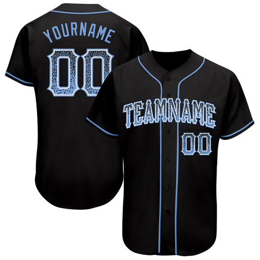 Custom Black Light Blue-White Authentic Drift Fashion Baseball Jersey - Sky-Custom