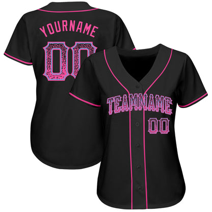 Custom Black Pink-Light Blue Authentic Drift Fashion Baseball Jersey - Sky-Custom