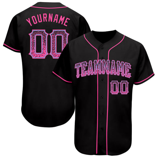 Custom Black Pink-Light Blue Authentic Drift Fashion Baseball Jersey - Sky-Custom