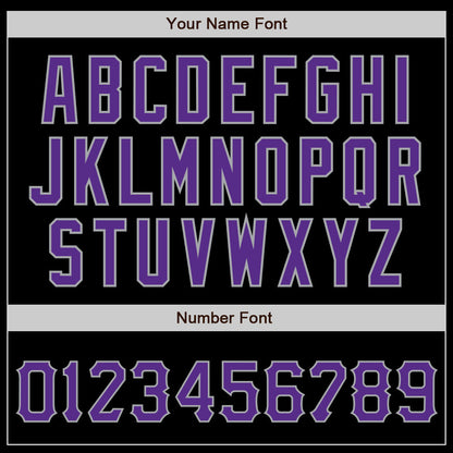 Custom Black Purple-Gray Authentic Baseball Jersey - Sky-Custom