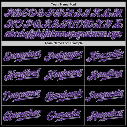 Custom Black Purple-Gray Authentic Baseball Jersey - Sky-Custom