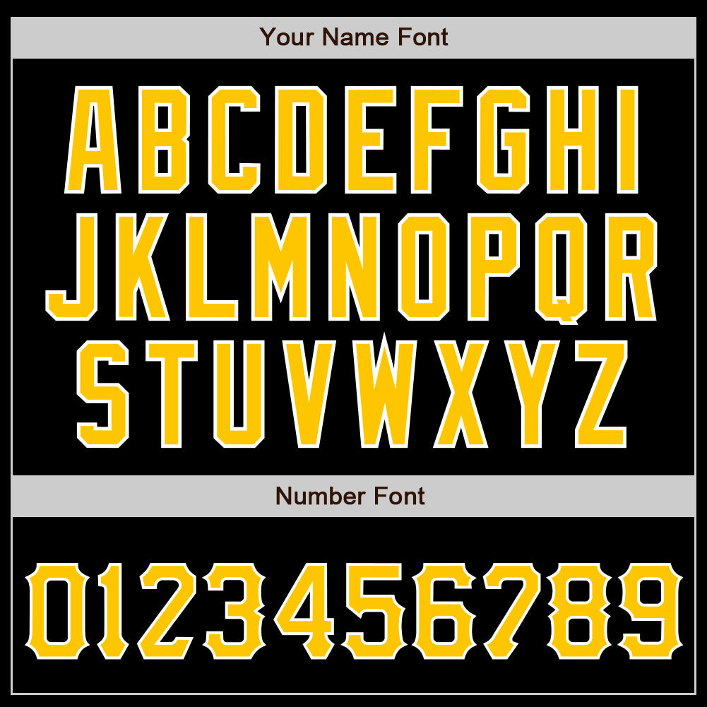 Custom Black Gold-White Authentic Baseball Jersey - Sky-Custom