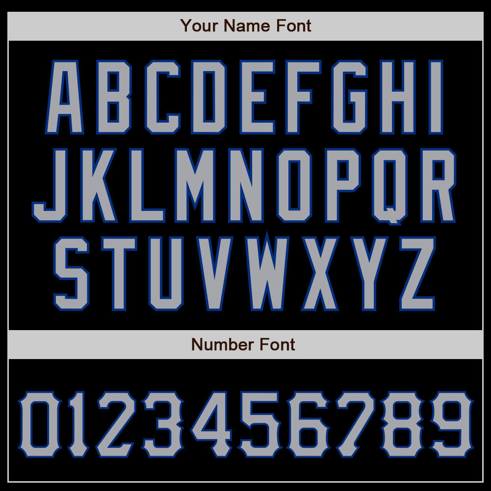 Custom Black Gray-Royal Authentic Baseball Jersey - Sky-Custom