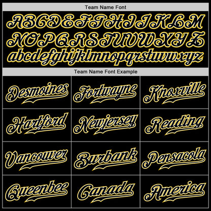 Custom Black Black-Gold Authentic Baseball Jersey - Sky-Custom