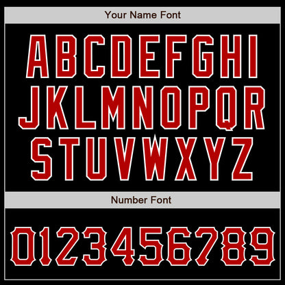 Custom Black Red-White Authentic Baseball Jersey - Sky-Custom
