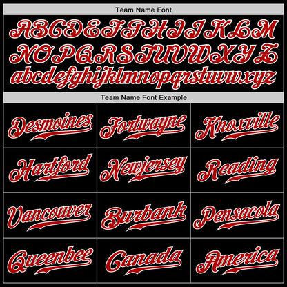 Custom Black Red-White Authentic Baseball Jersey - Sky-Custom