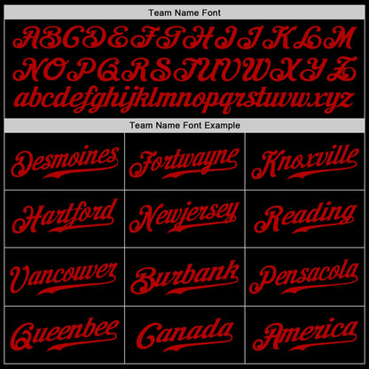 Custom Black Red Authentic Baseball Jersey - Sky-Custom