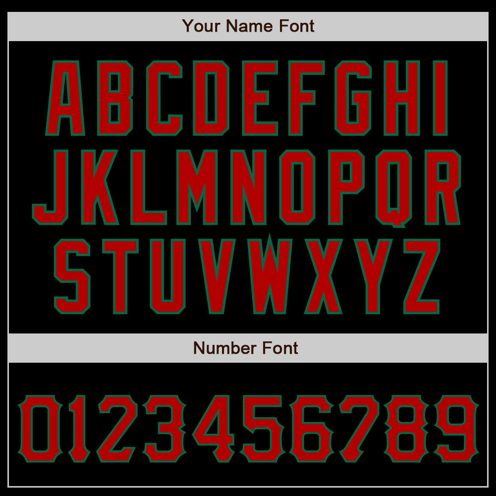 Custom Black Red-Kelly Green Authentic Baseball Jersey - Sky-Custom