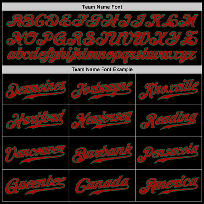 Custom Black Red-Kelly Green Authentic Baseball Jersey - Sky-Custom