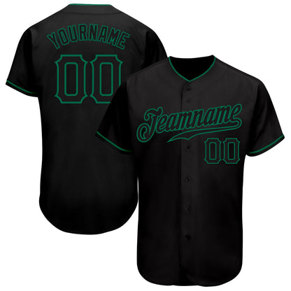 Custom Black Black-Kelly Green Authentic Baseball Jersey - Sky-Custom