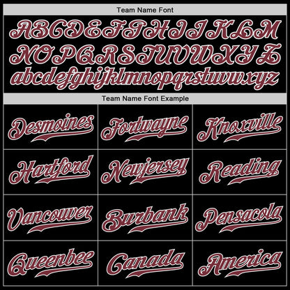 Custom Black Burgundy-White Authentic Baseball Jersey - Sky-Custom